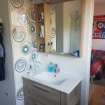 Vu sur la vasque 23.5x58 Glam Blanco et 23.5x58 Décors Pop Blanco